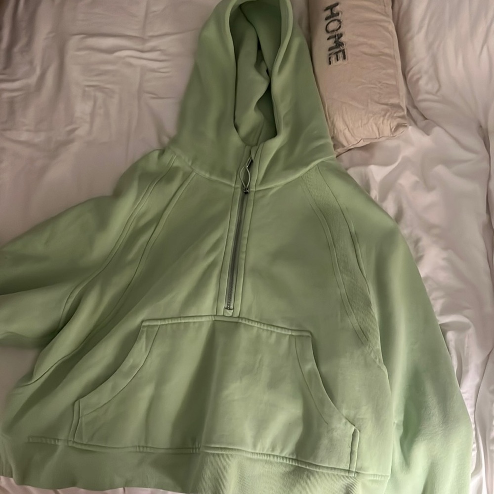 Lime Green Lululemon Oversized Hooded Half-Zip Suba L/XL